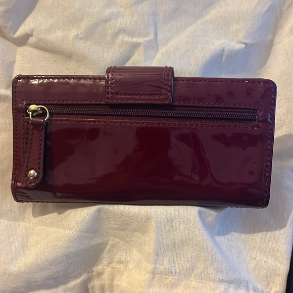 Coach Burgundy Patent Leather Wallet - Picture 2 of 4